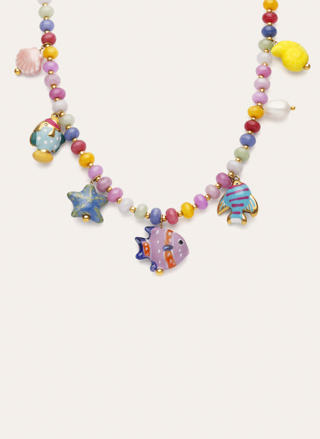 Collar Oceánic Colors Acero Baño Oro
