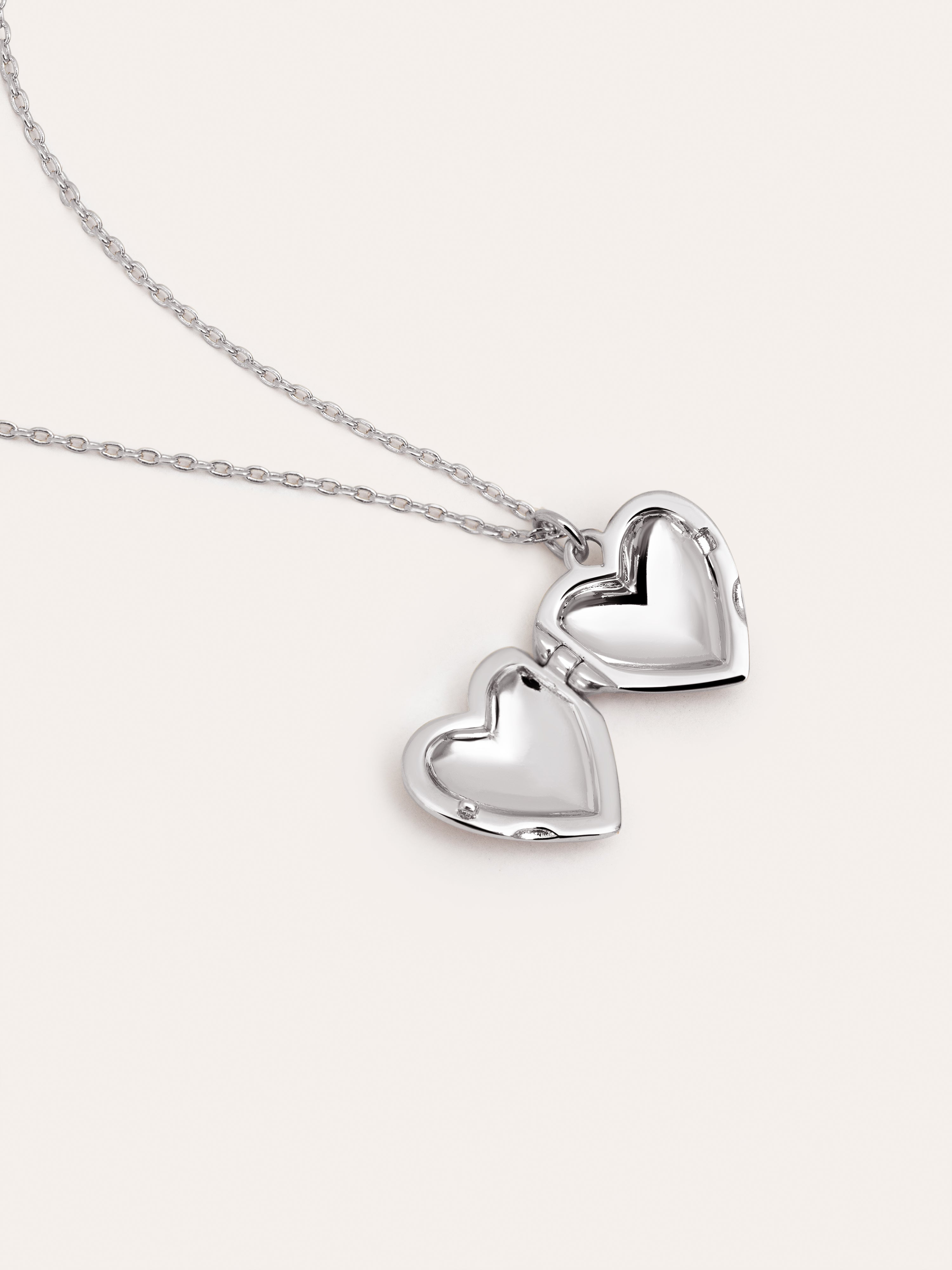 Collar Barra Corazón Circón Plata Fina 925