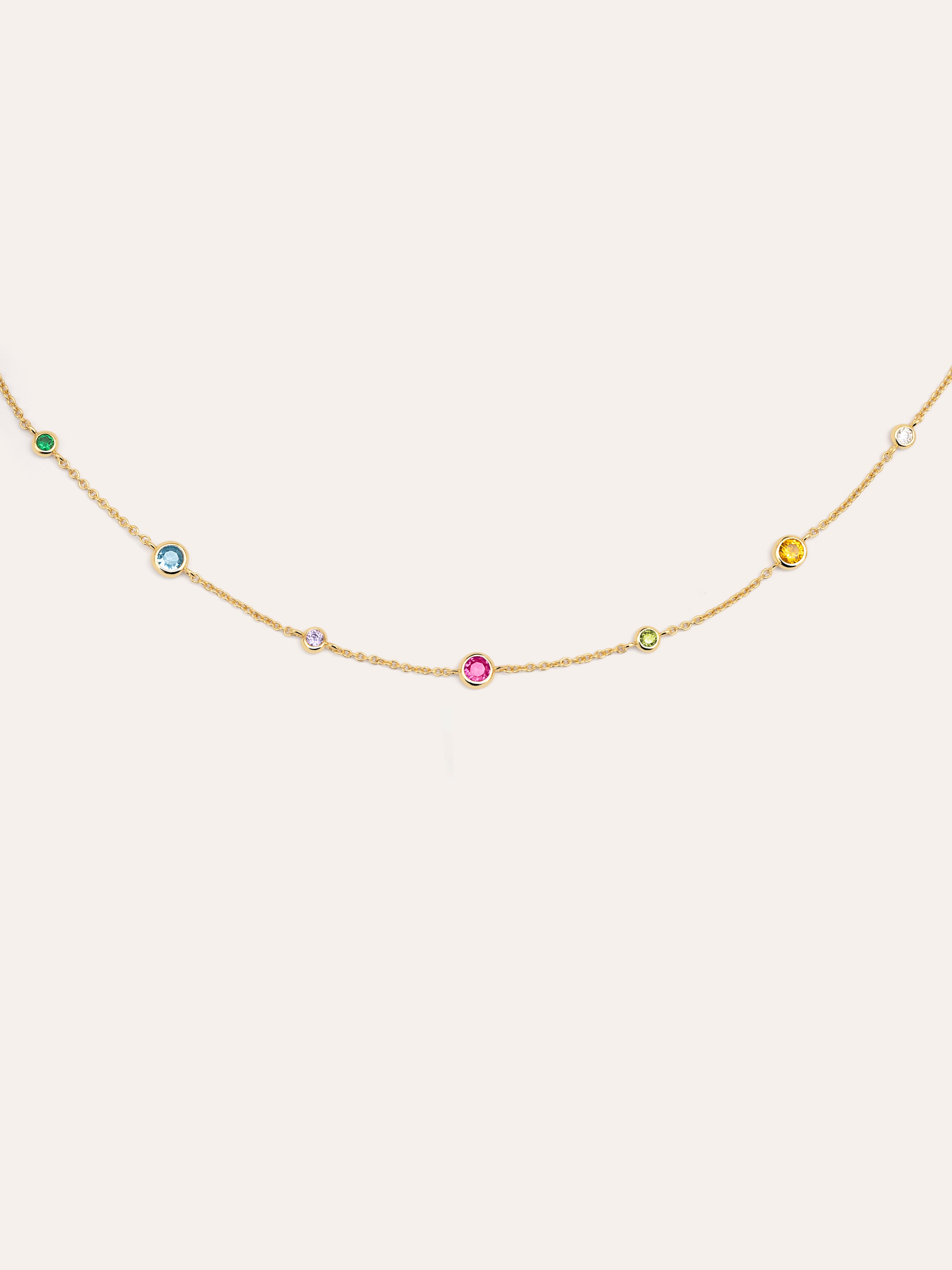 Collar Orbit Multicolor Baño Oro