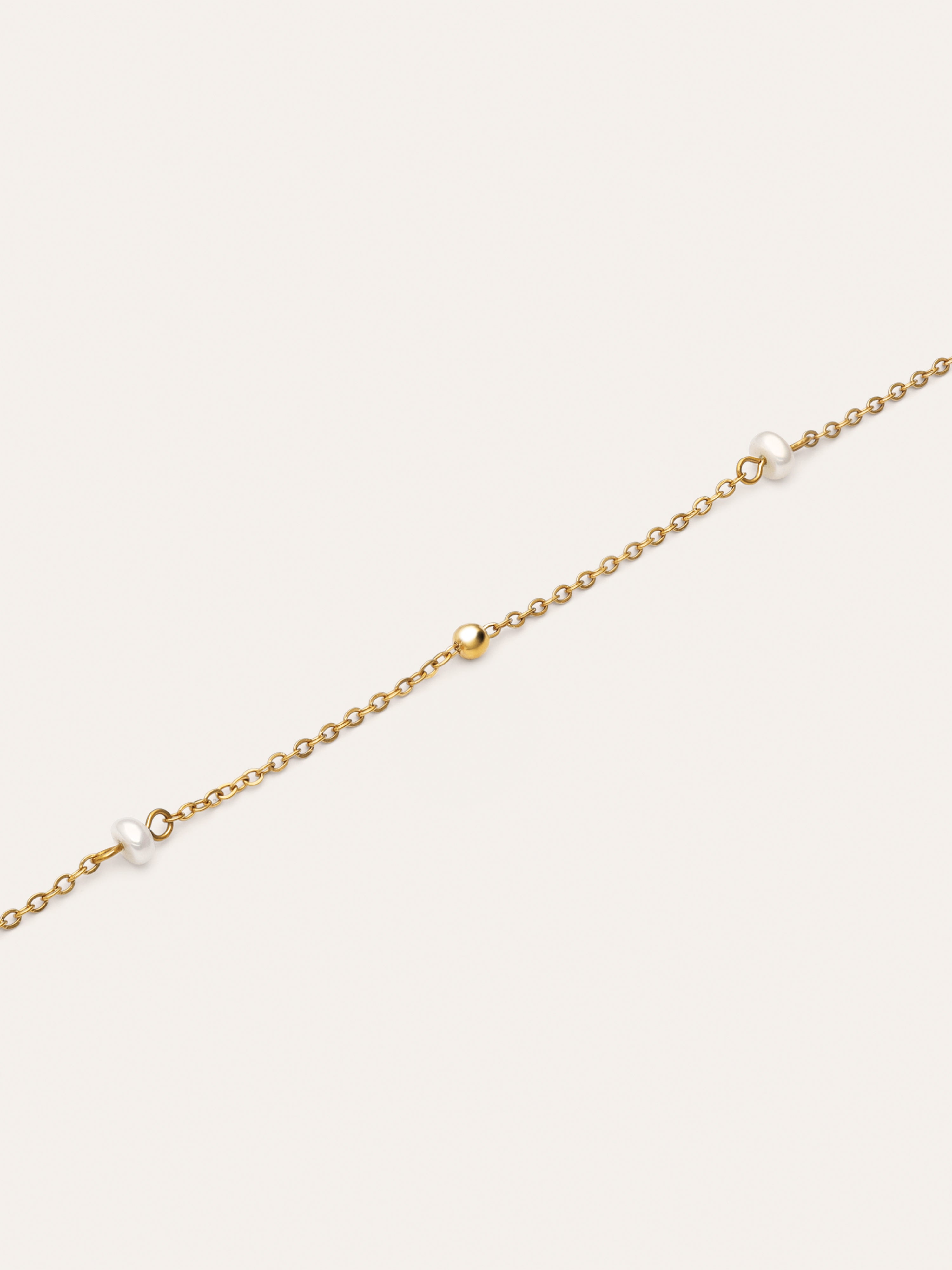 Collar Pearl Dots Acero Baño Oro