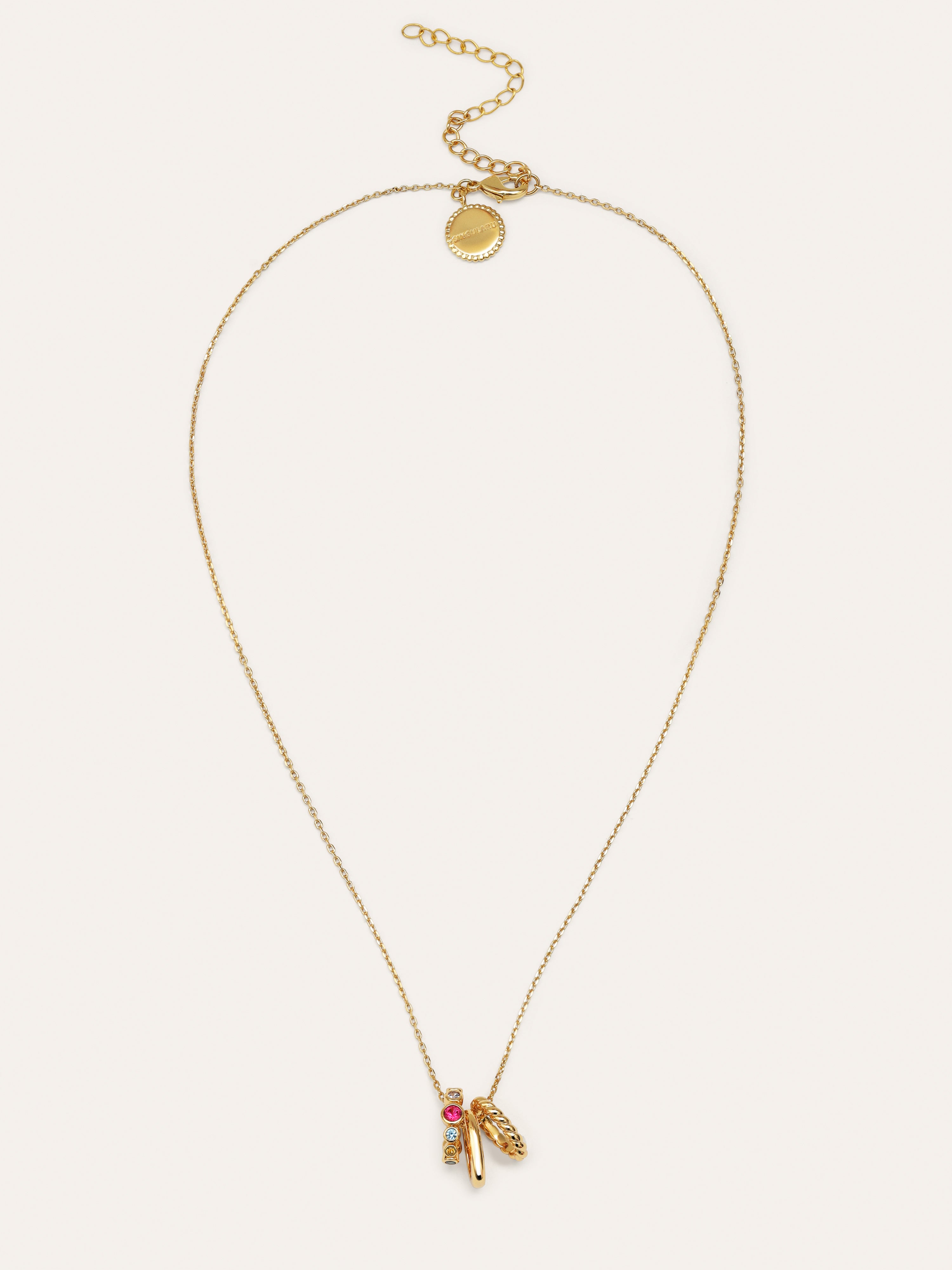 Collar Pebble Family Colors Baño Oro