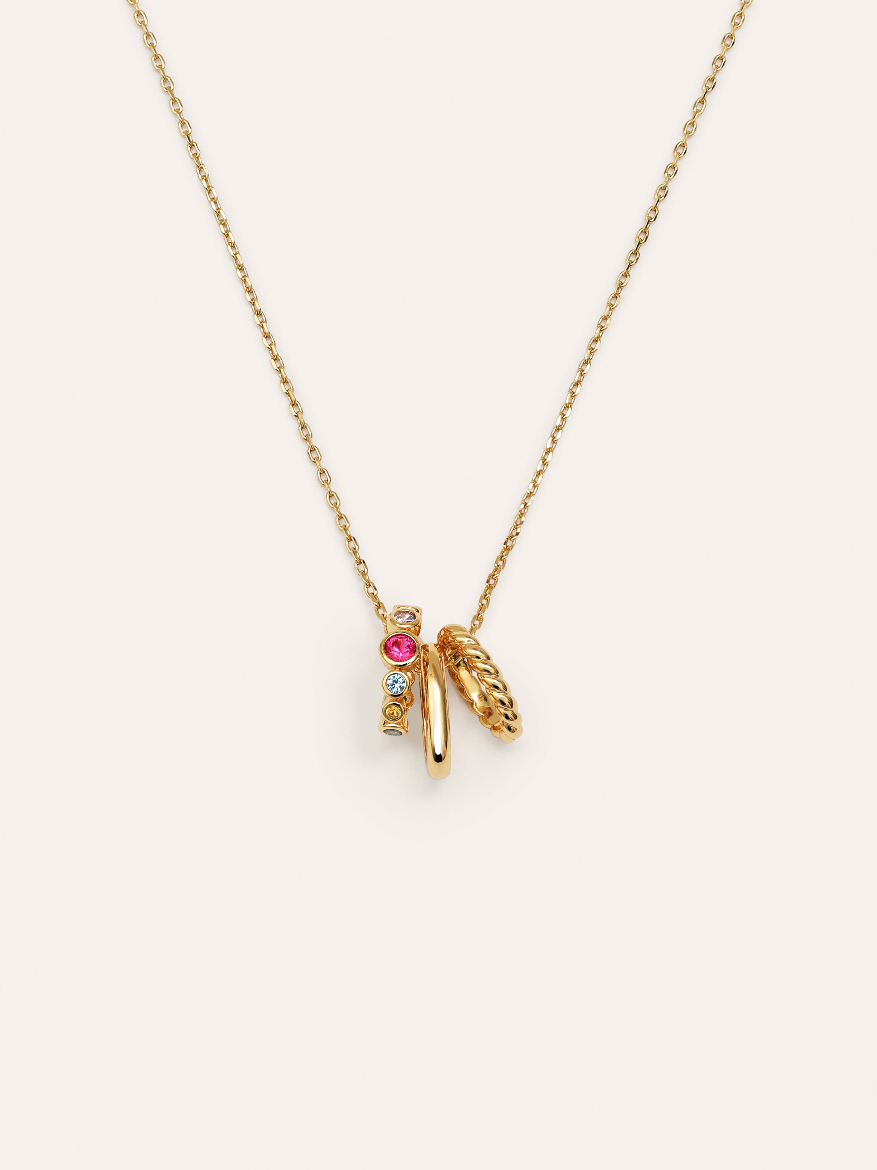 Collar Pebble Family Colors Baño Oro