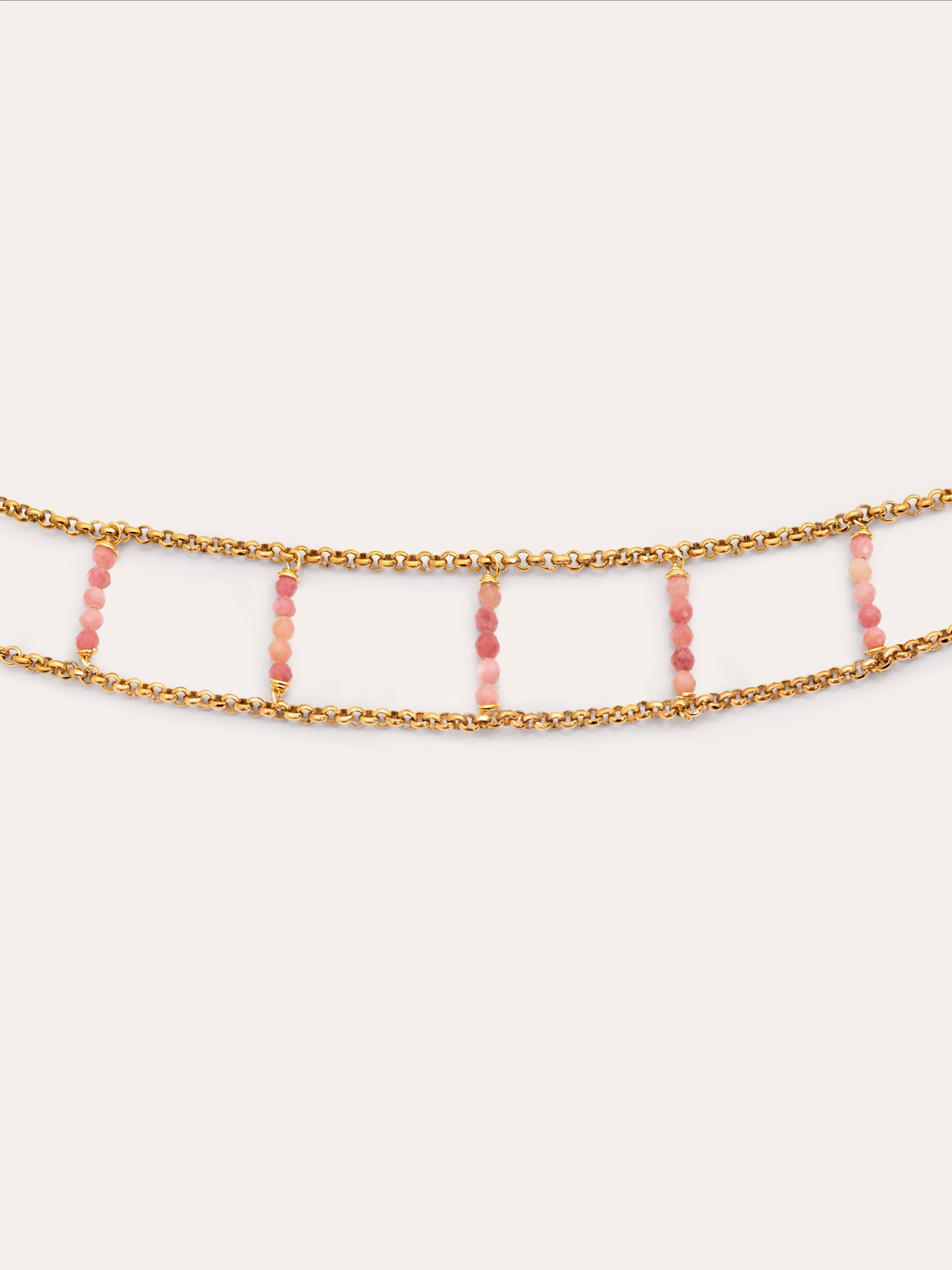 Pink Havana Stainless Steel Gold Choker