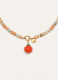 Pumpkin Stones Stainless Steel Gold Necklace