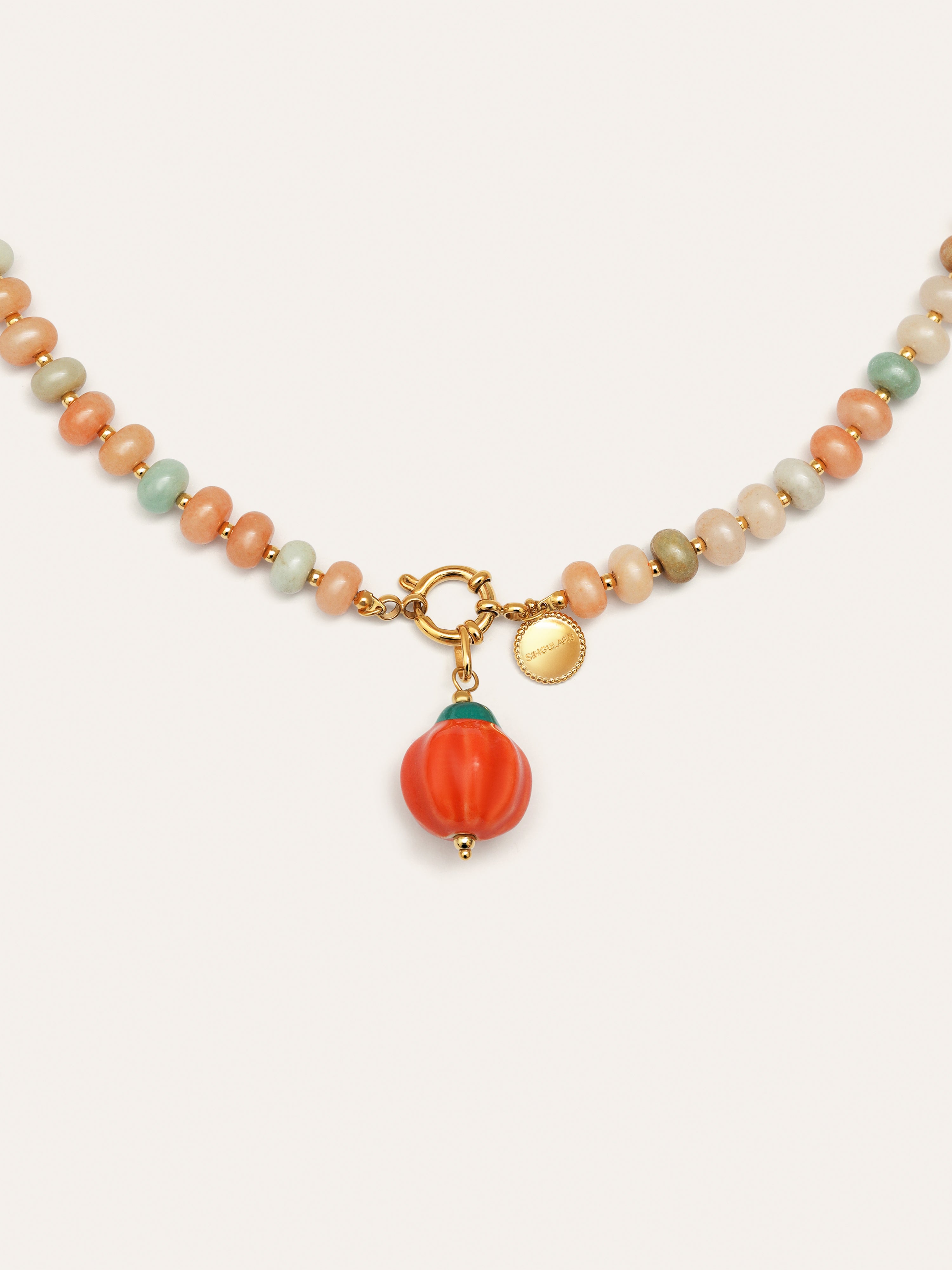 Collar Pumpkin Stones Acero Baño Oro