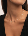 Collar Pearl & Pearls Plata Baño Oro