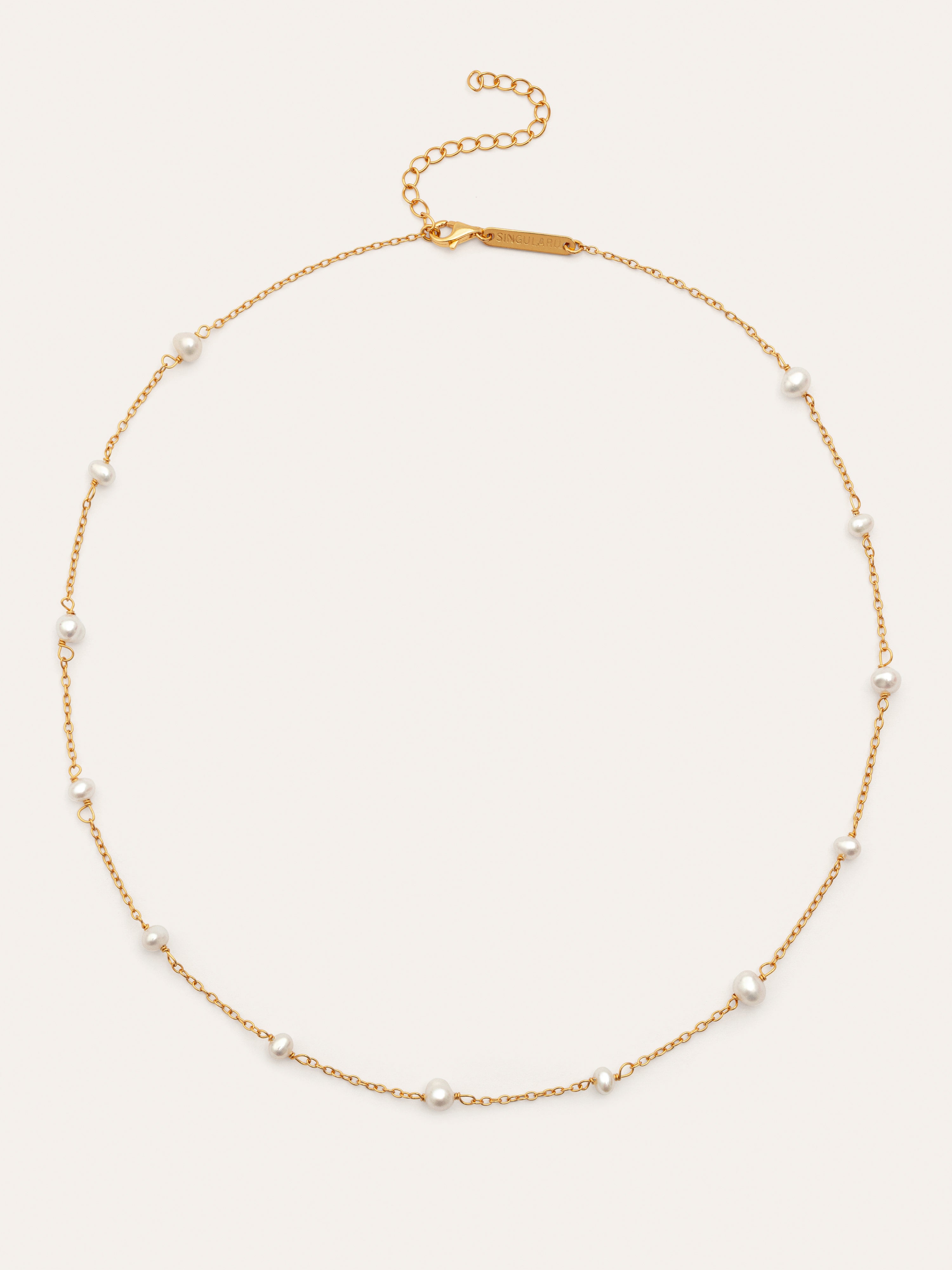 Collar Pearl & Pearls Plata Baño Oro