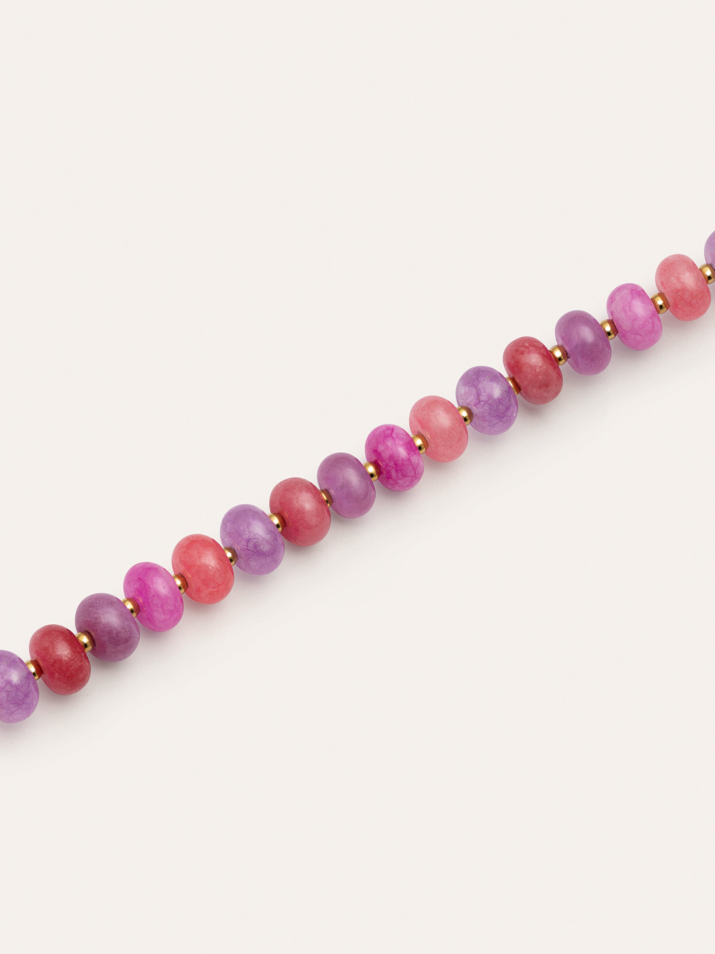 Rosé Stones Stainless Steel Gold Necklace 