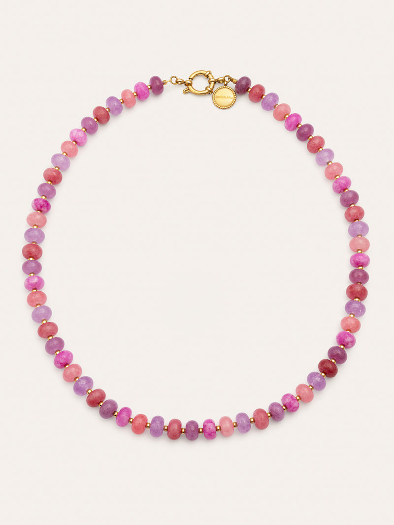 Collar Rosé Stones Acero Baño Oro