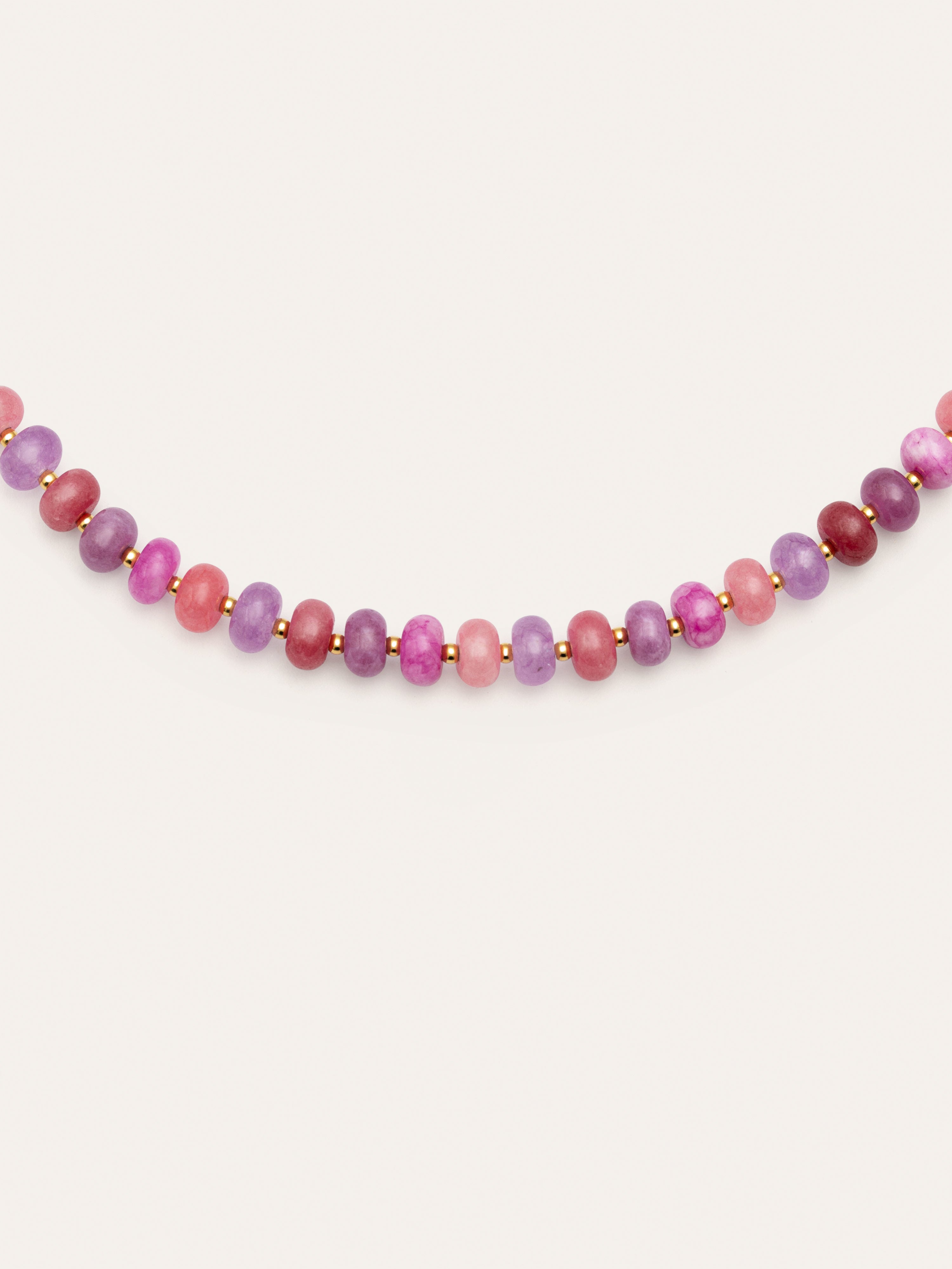 Rosé Stones Stainless Steel Gold Necklace 