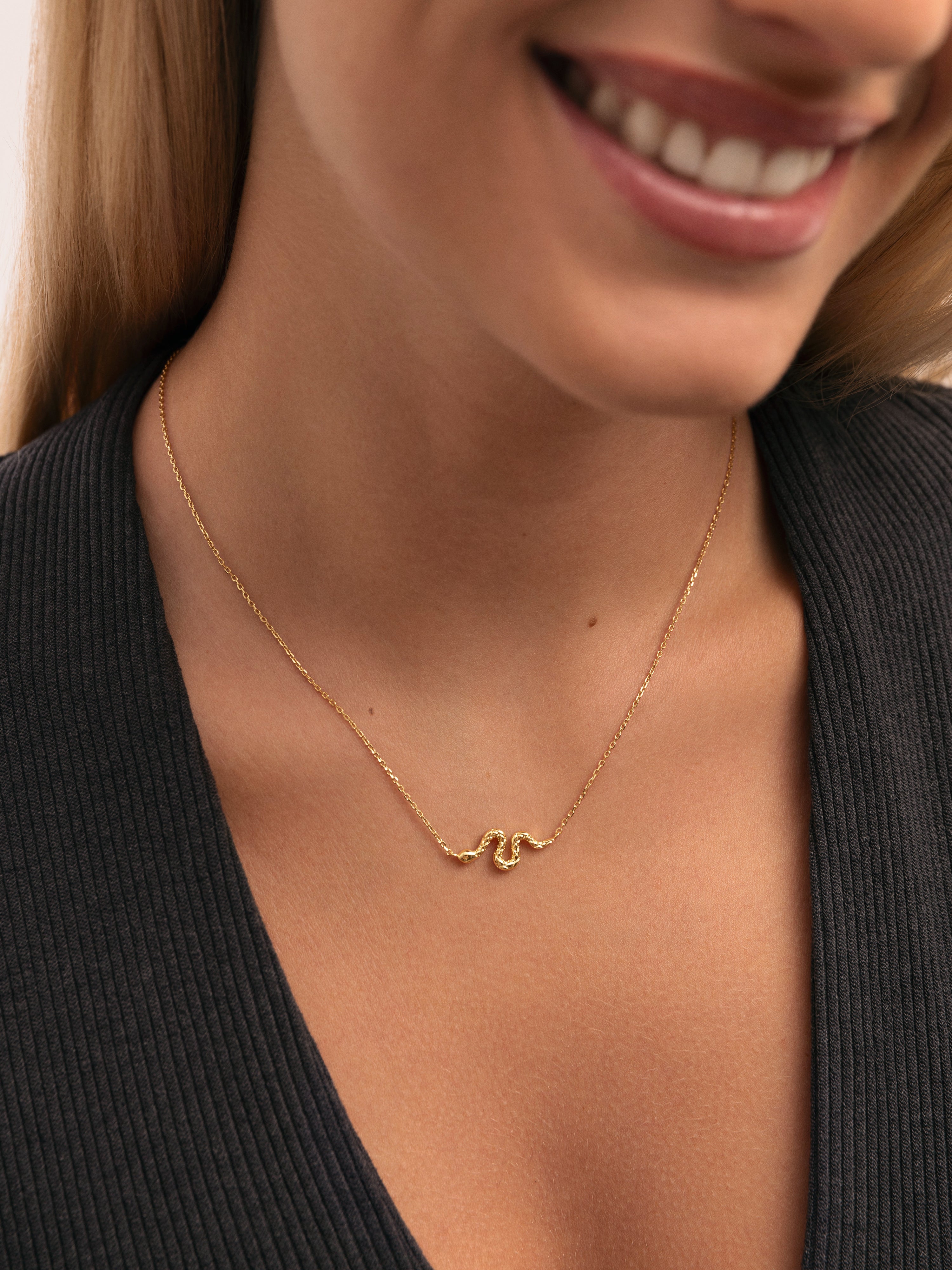 Schlangen-Halskette, vergoldet