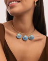 Choker Shelly Blue Acero Baño Oro