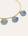 Choker Shelly Blue Acero Baño Oro