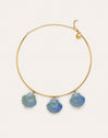 Choker Shelly Blue Acero Baño Oro