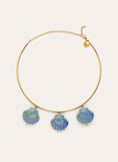 Choker Shelly Blue Acier Plaqué Or