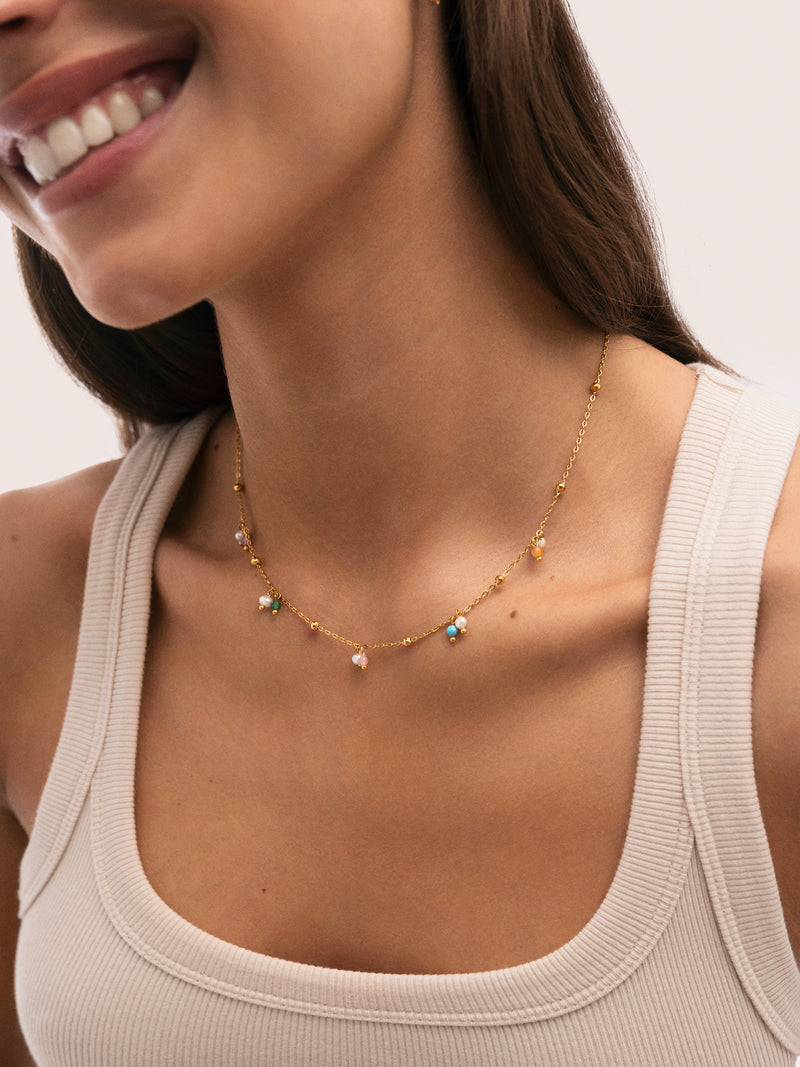 Collier Shamira Dots Acier Plaqué Or