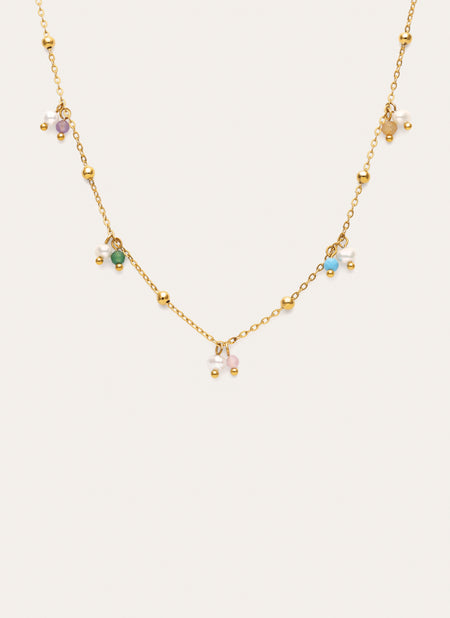Halskette Shamira Dots aus Stahl mit 18kt Goldbeschichtung