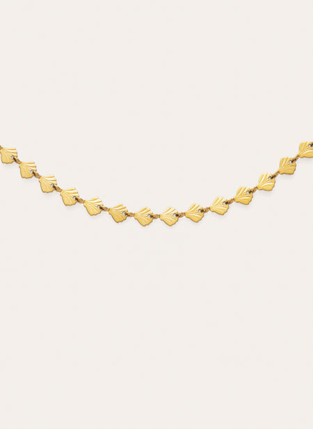 Collar Shells Acero Baño Oro
