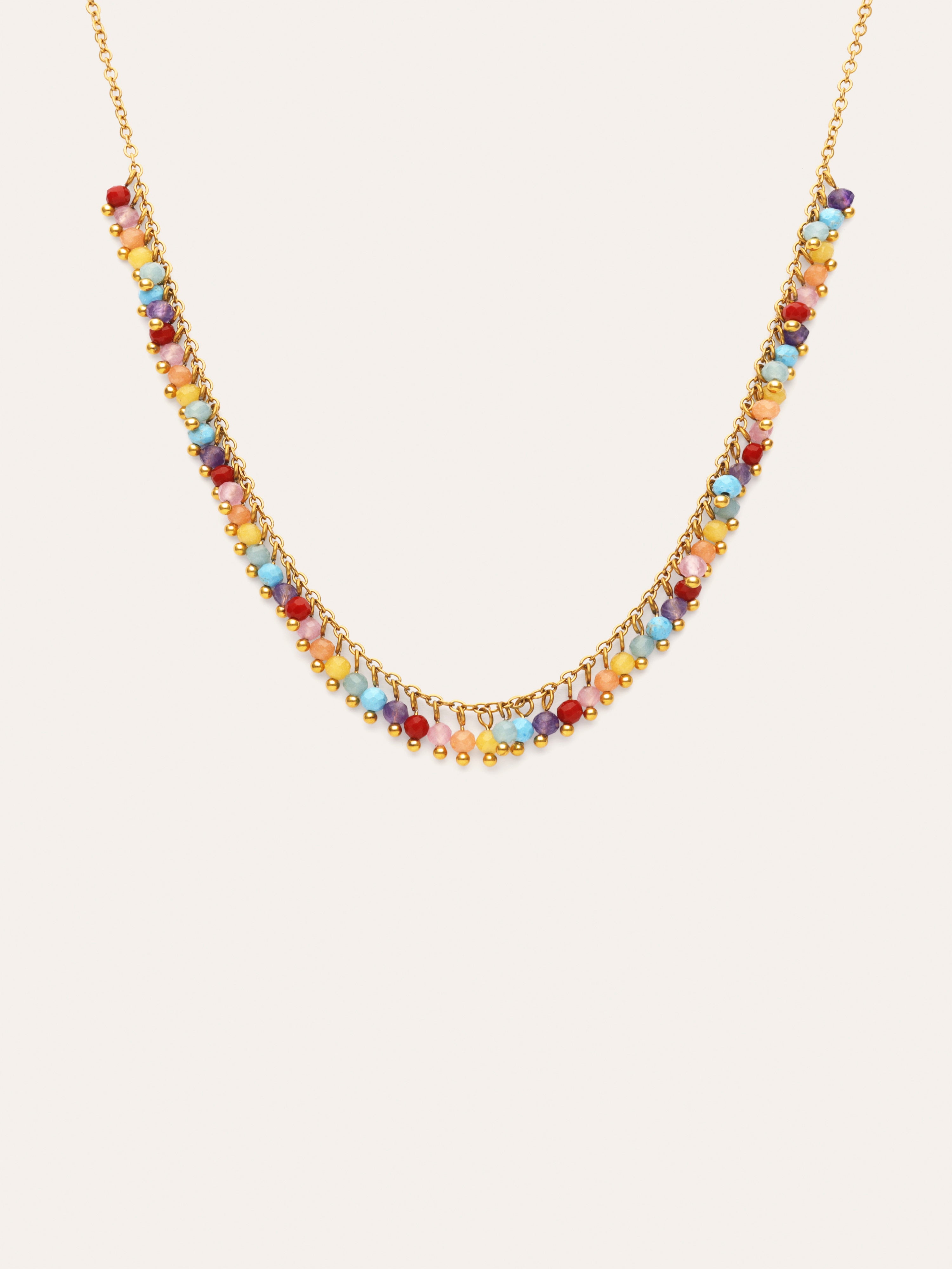Collar Shamira Full Stones Acero Baño Oro