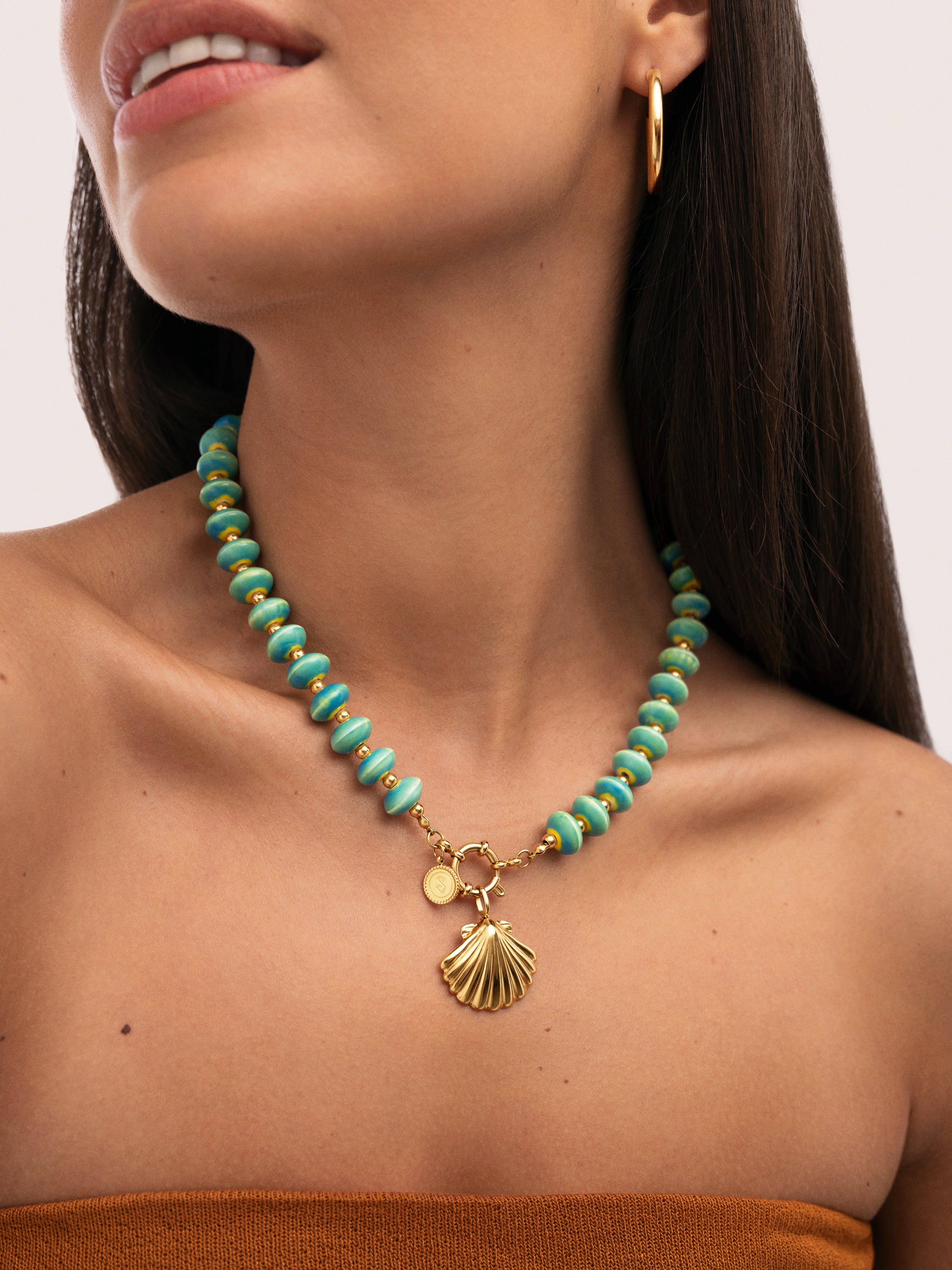 Collar Shelly Acero Baño Oro