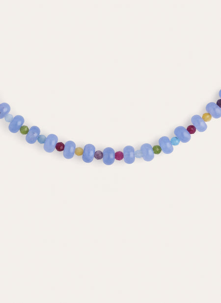Skycolor Stones Stainless Steel Gold Necklace