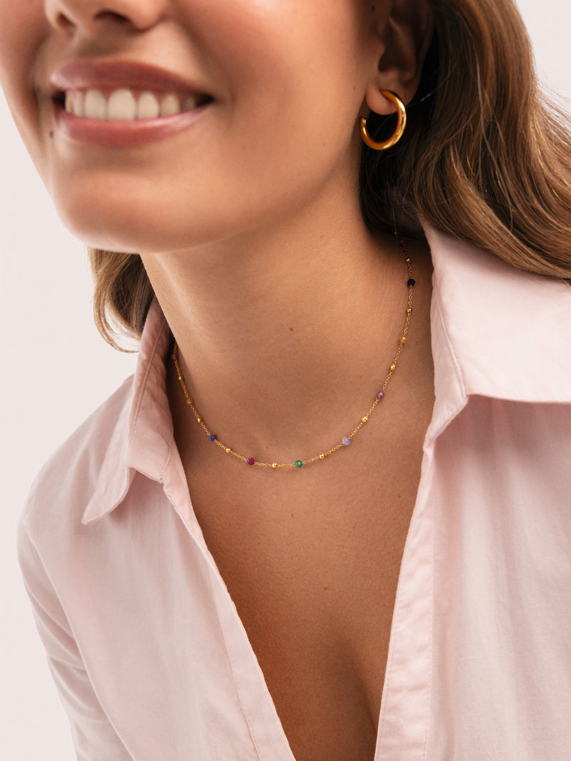 Collar Sophie Colors Acero Baño Oro