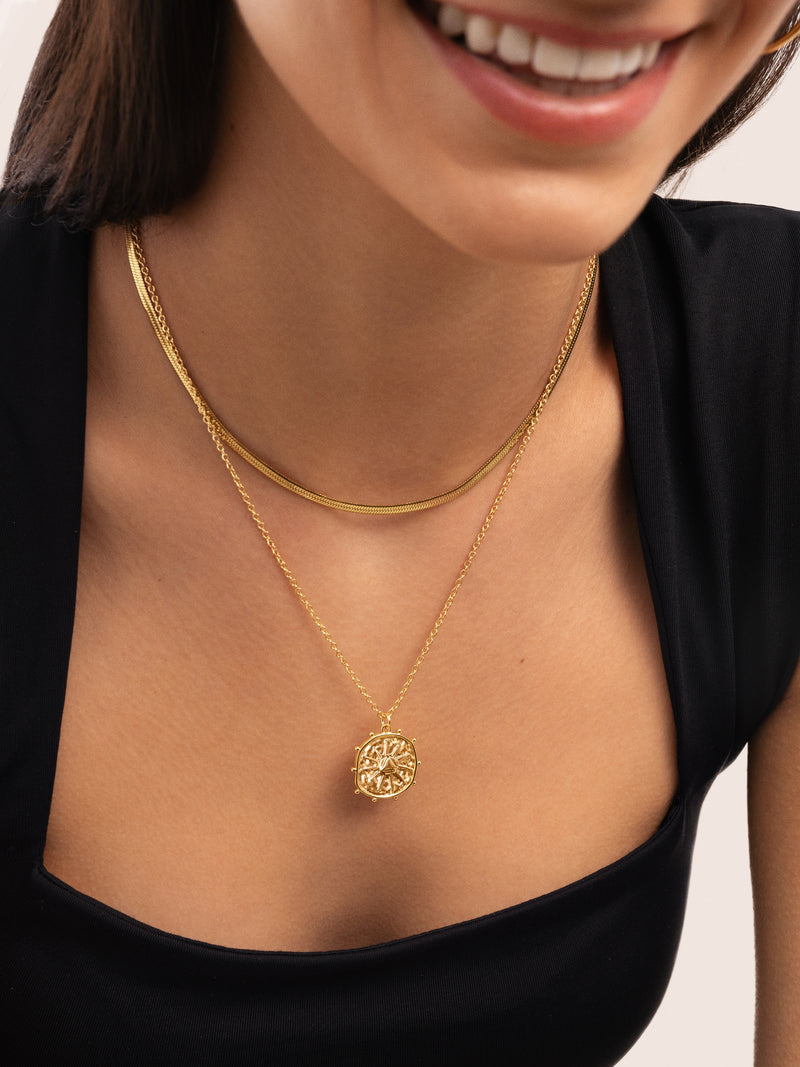 Halskette Solstice Sun Vergoldet