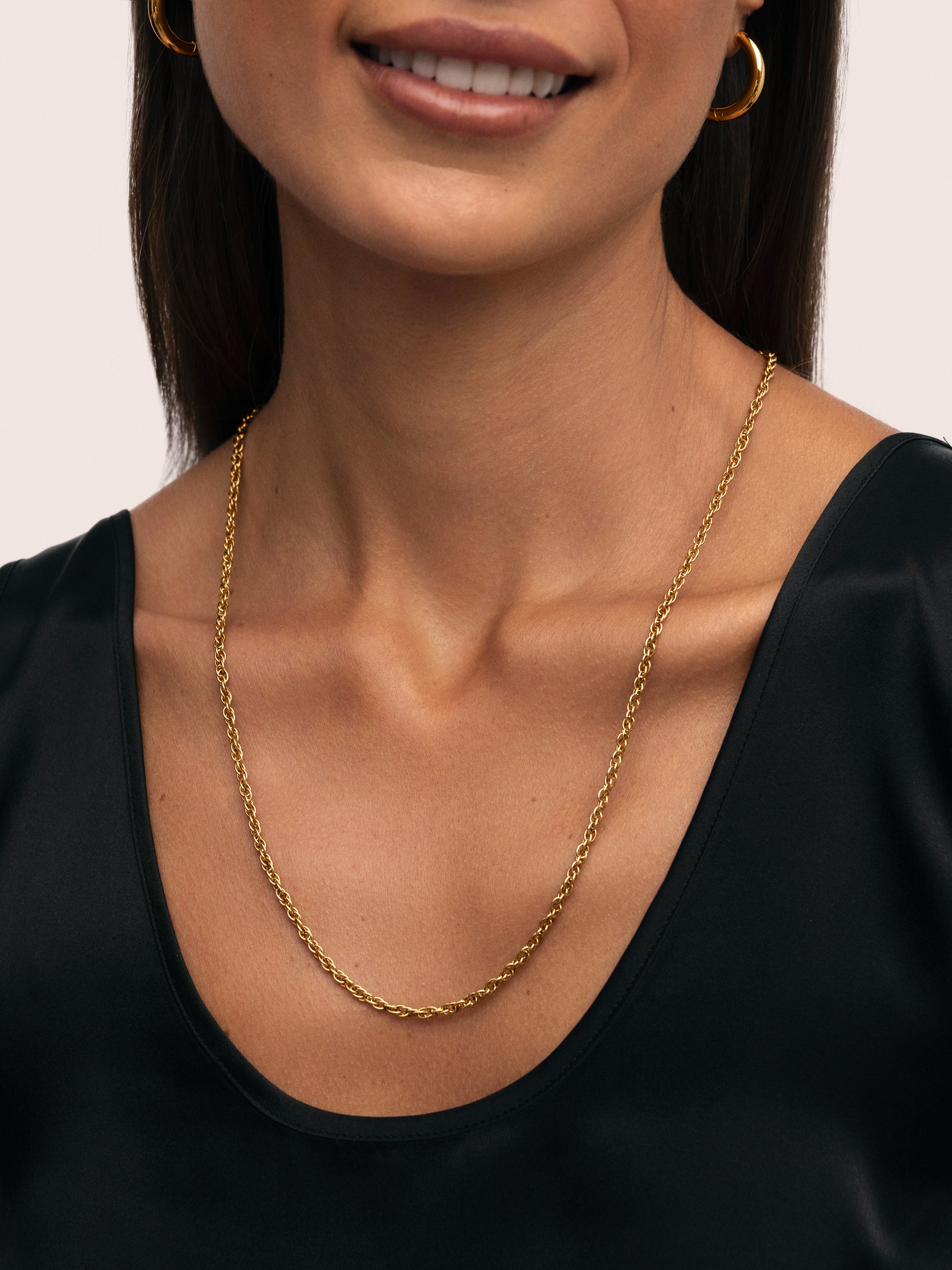 Spinning Rope Chain Gold Necklace