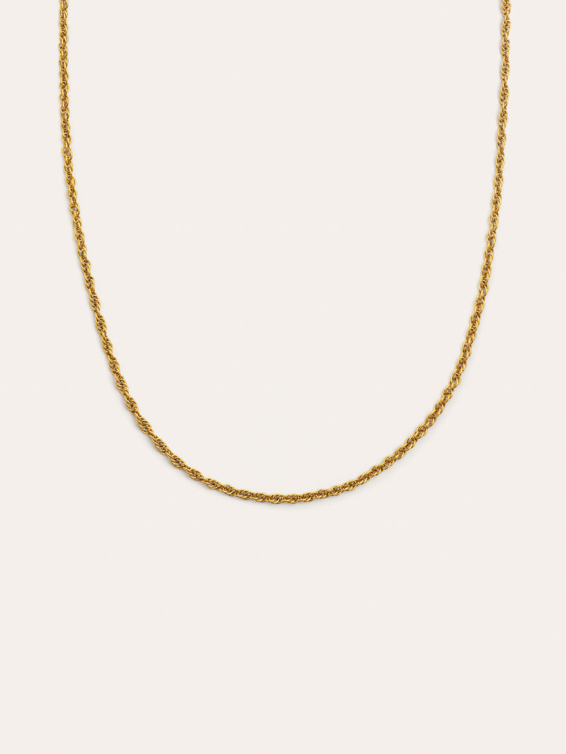 Spinning Rope Chain Gold Necklace