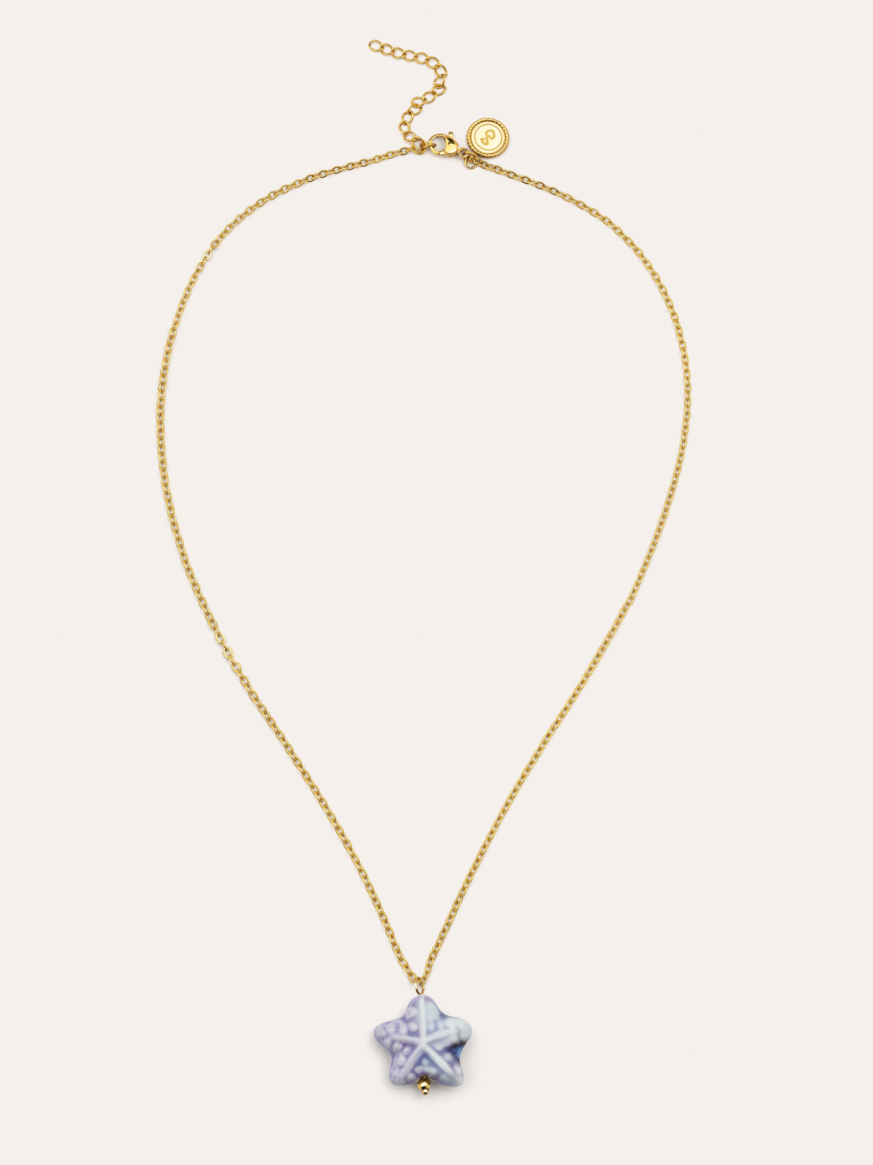 Starfish Blue Stainless Steel Gold Necklace