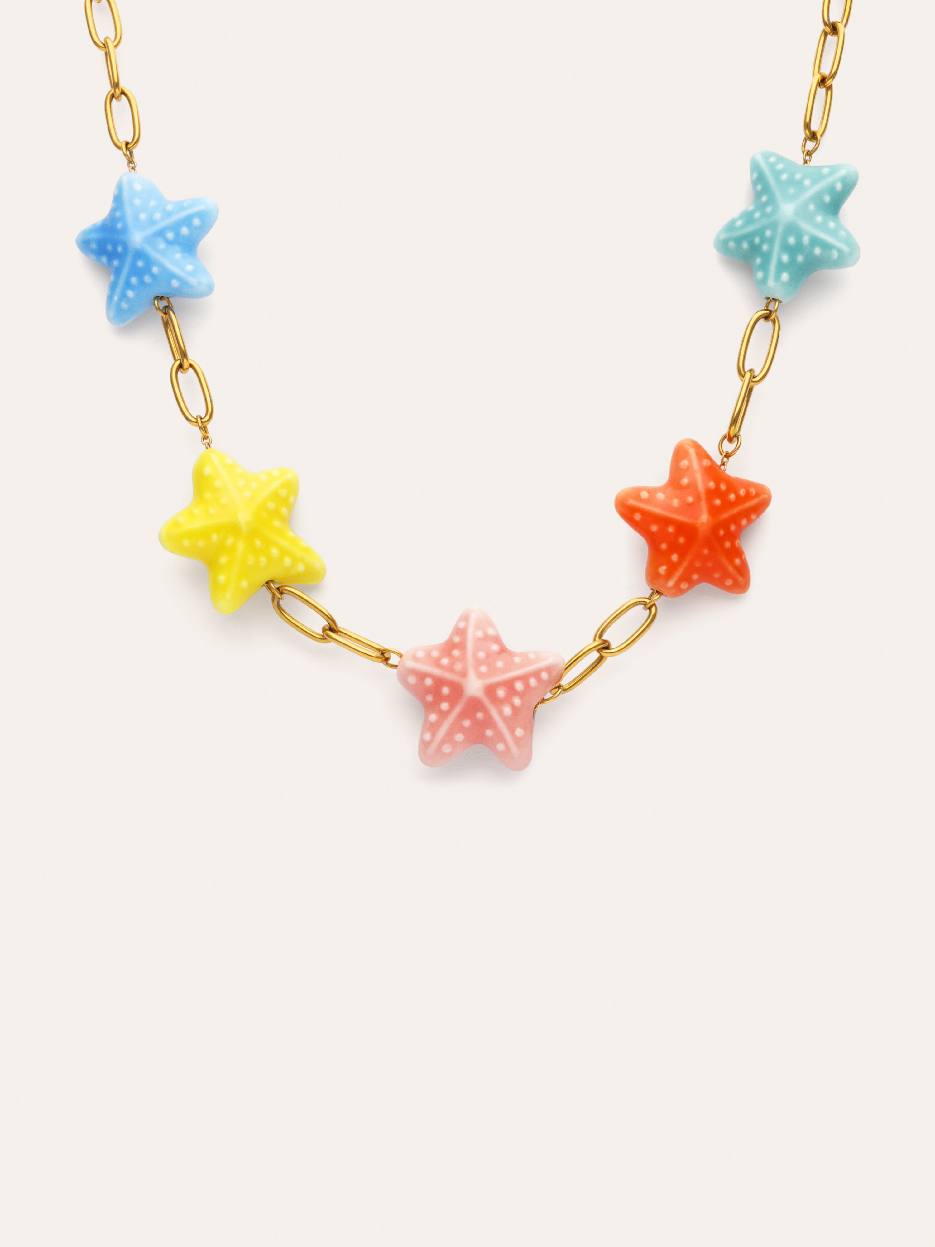 Halskette Starfish Chic Color Edelstahl mit Goldbeschichtung