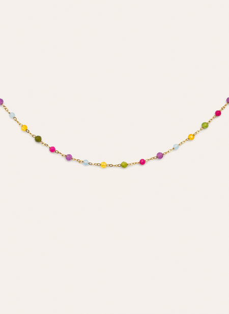 Collar Stella Color Acero Baño Oro