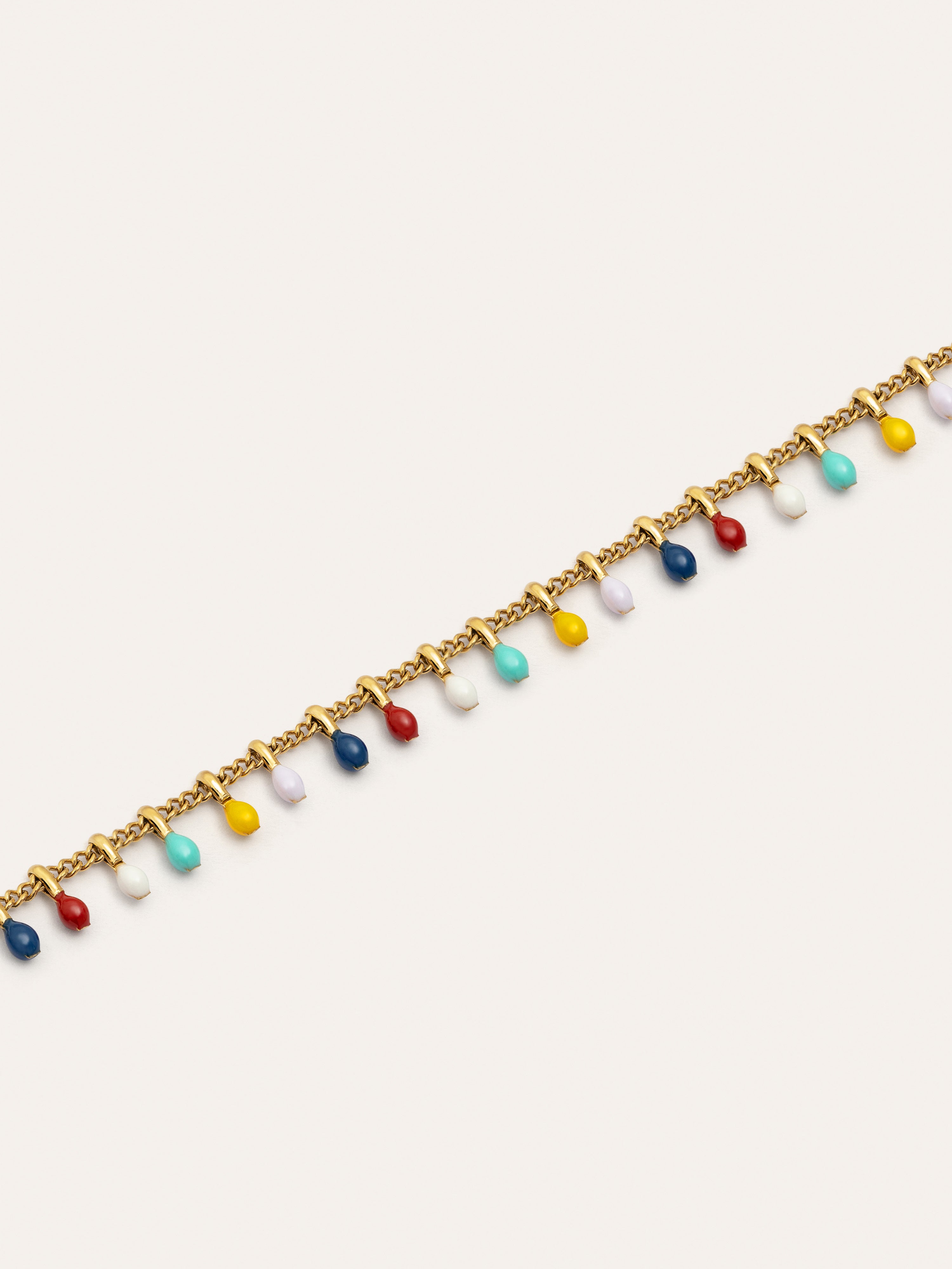 Swing Dots Colors Enamel Halskette, vergoldet