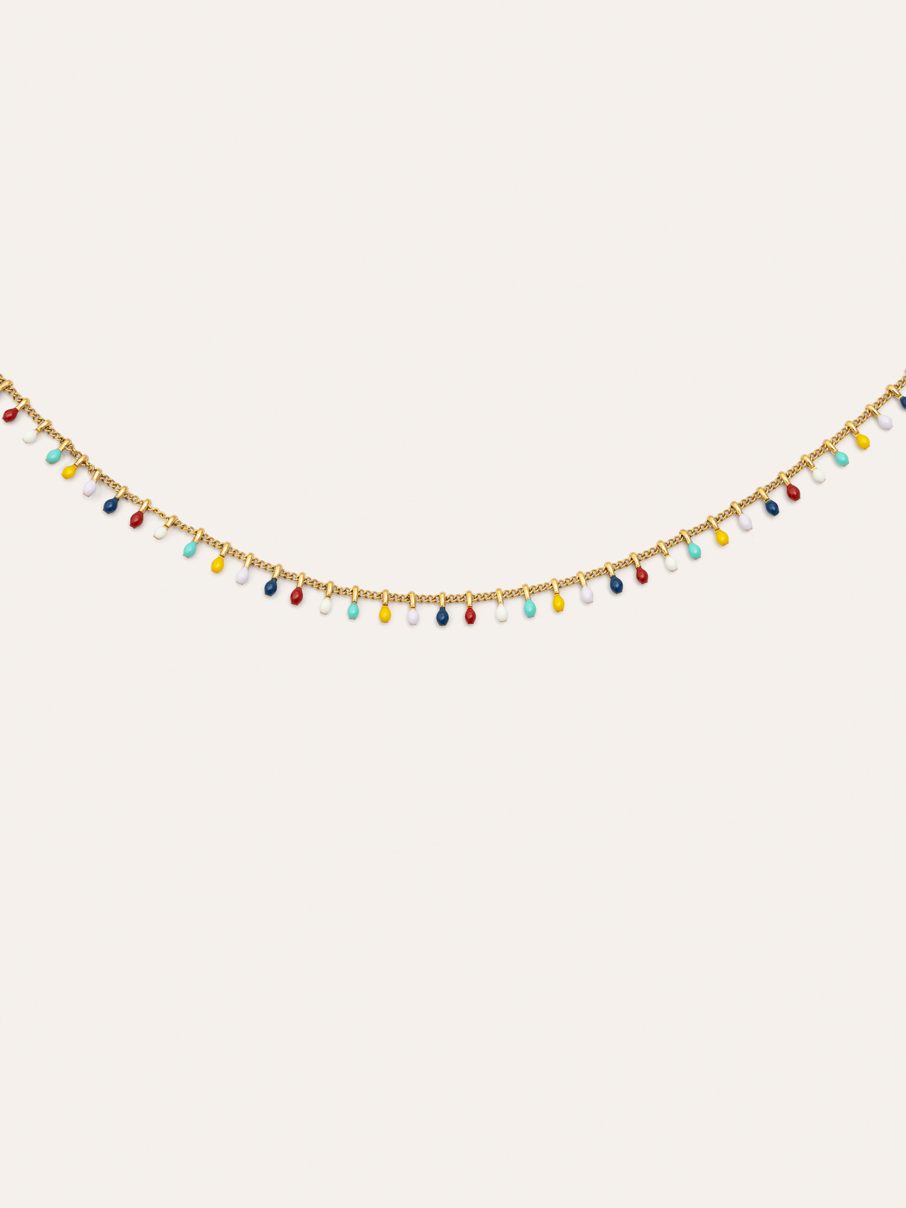 Swing Dots Colors Enamel Halskette, vergoldet