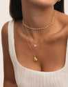 Collar Sweet Heart Pink Stone Baño Oro