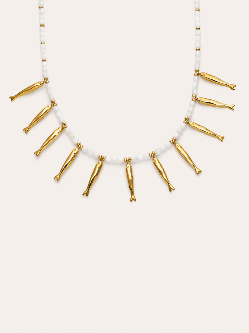 Collier Costa Acier Plaqué Or