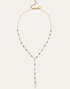 Y Cianita Stones Stainless Steel Gold Necklace