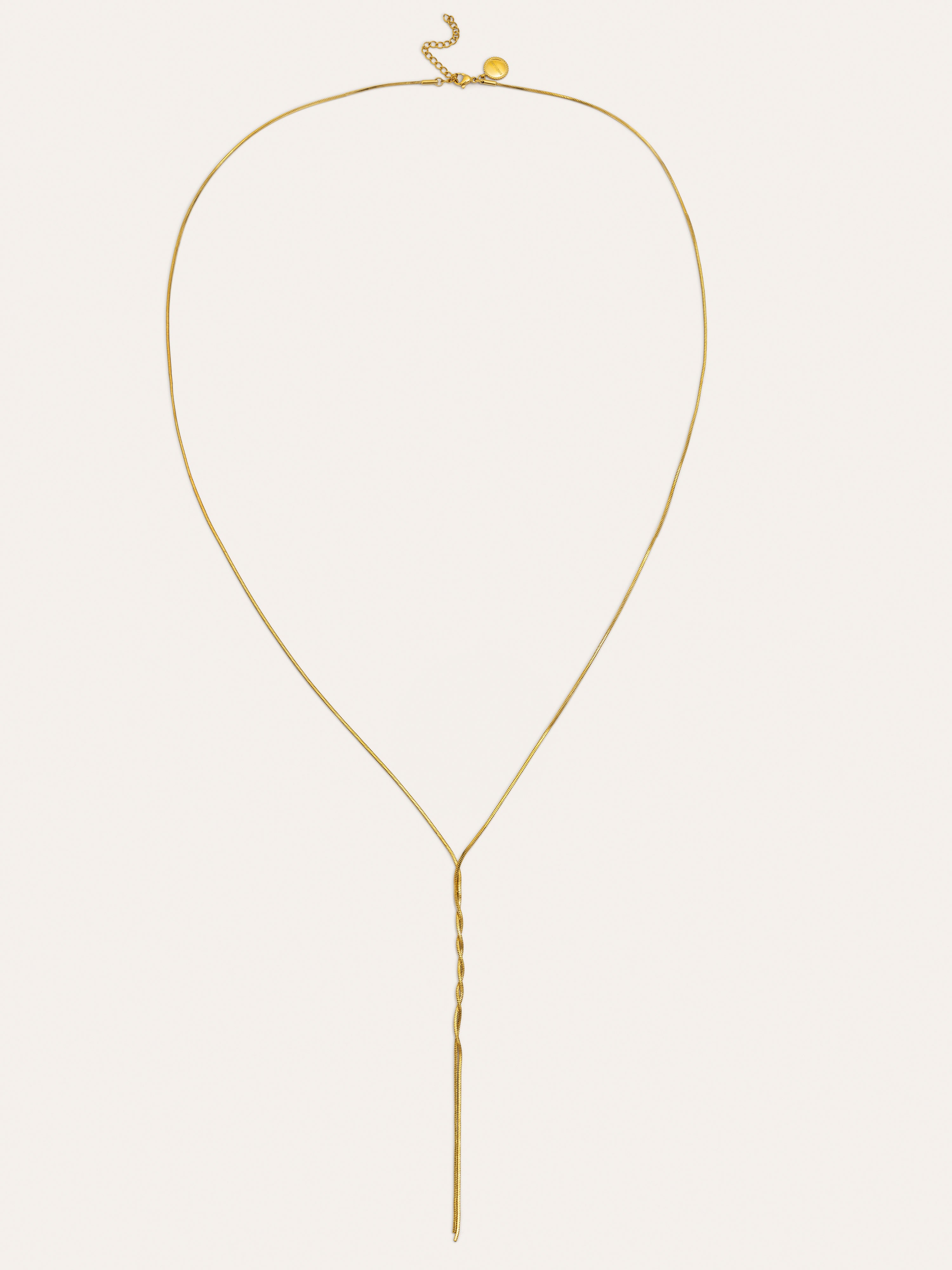 Collar Y Fine Tressia Acero Baño Oro