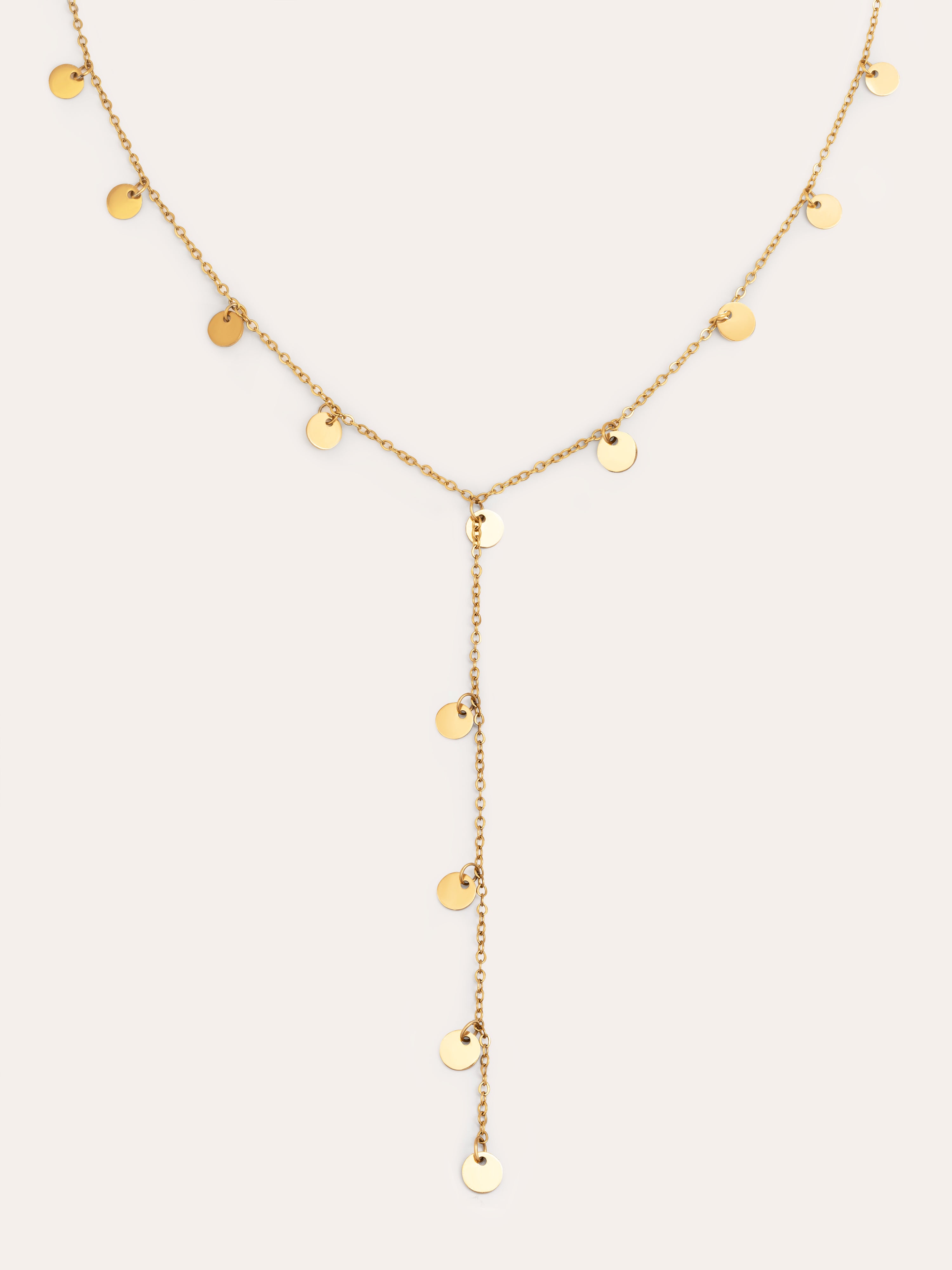 Y Mini Moon Stainless Steel Gold Necklace