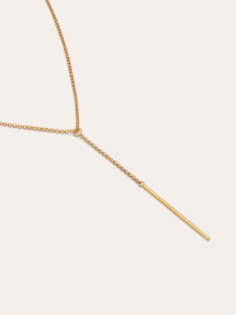 Halskette und Stab aus Stahl mit Goldbeschichtung