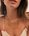 Collier Zafira Champagne Acier Plaqué Or