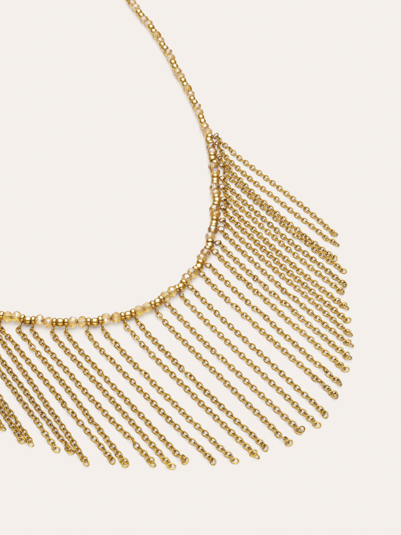 Collier Zafira Champagne Acier Plaqué Or