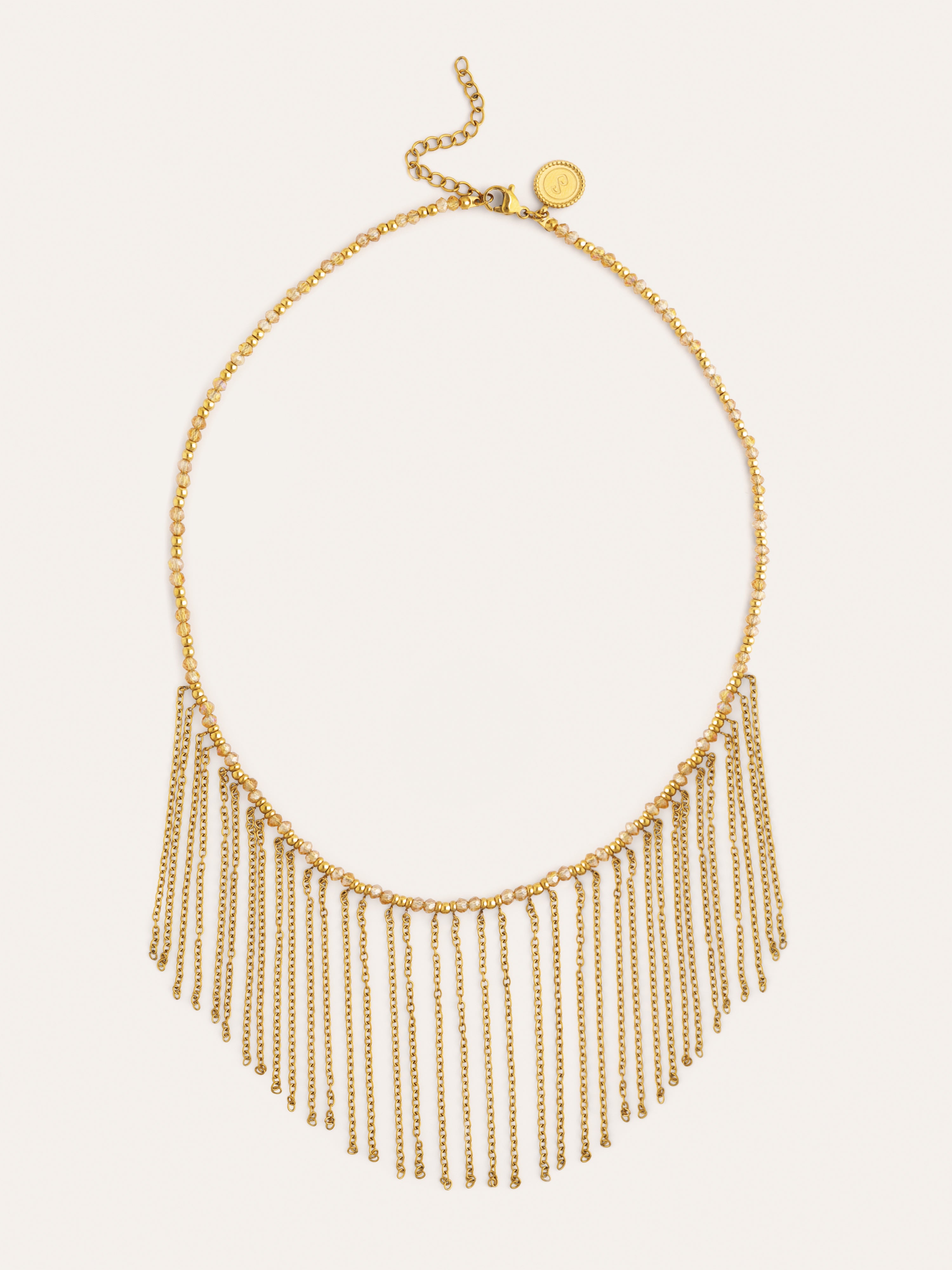 Collier Zafira Champagne Acier Plaqué Or