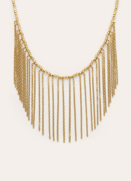 Collar Zafira Champagne Acero Baño Oro