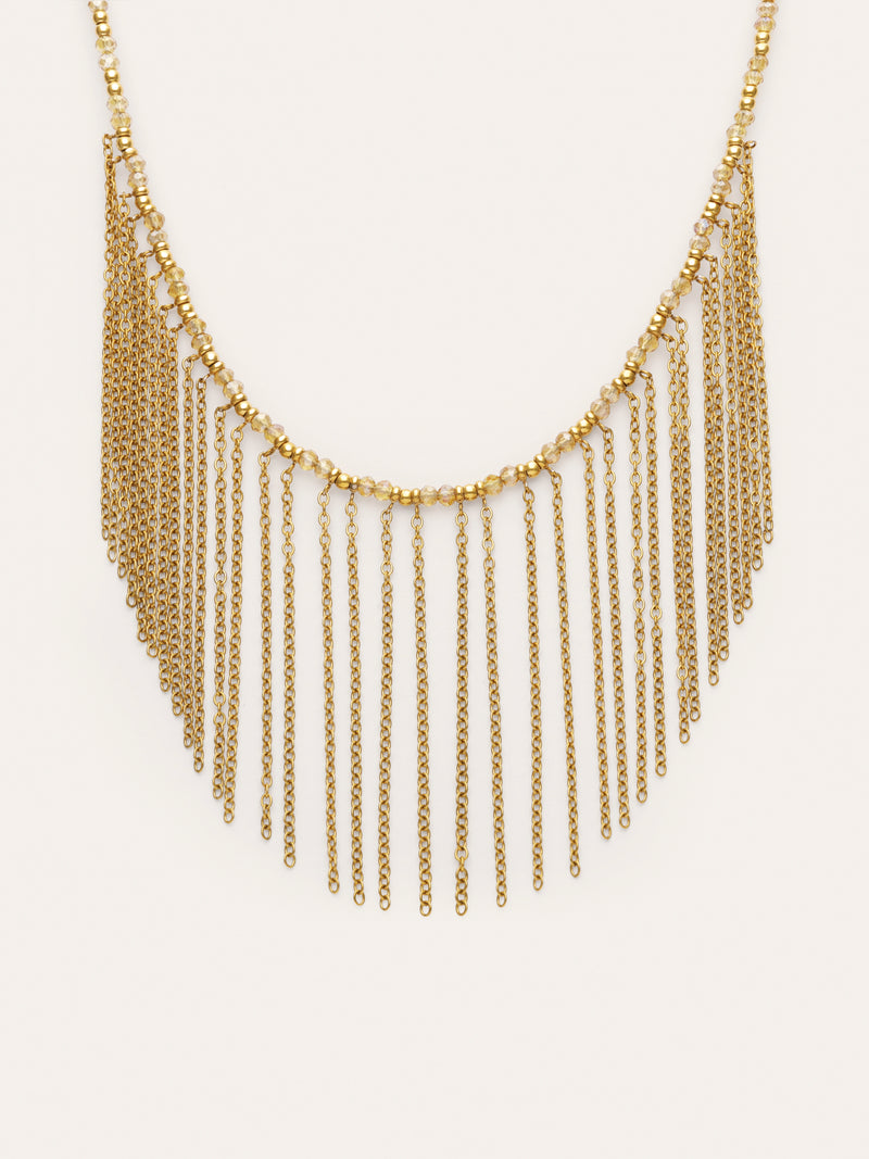 Collier Zafira Champagne Acier Plaqué Or
