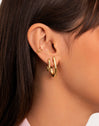 Mini Pipe Gold Hoop Earrings 