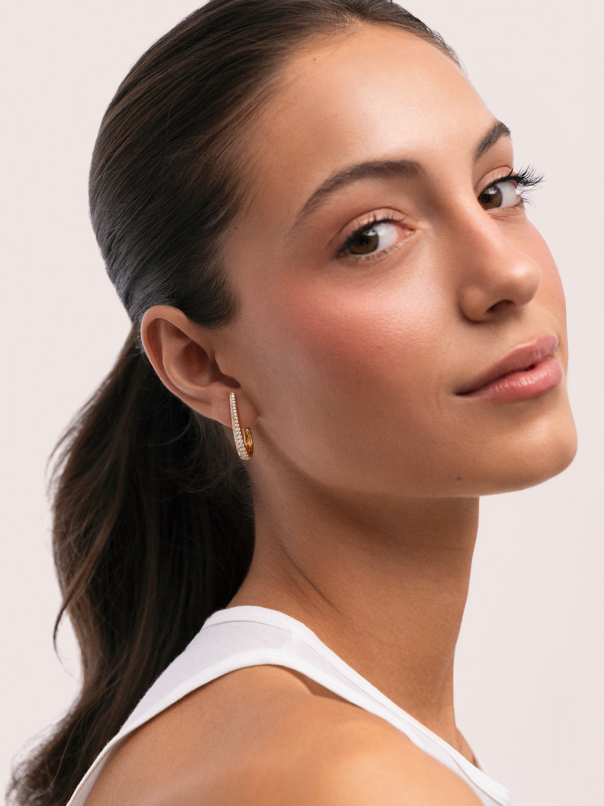 Pendientes Aro Aby Sparks Baño Oro - vista 4