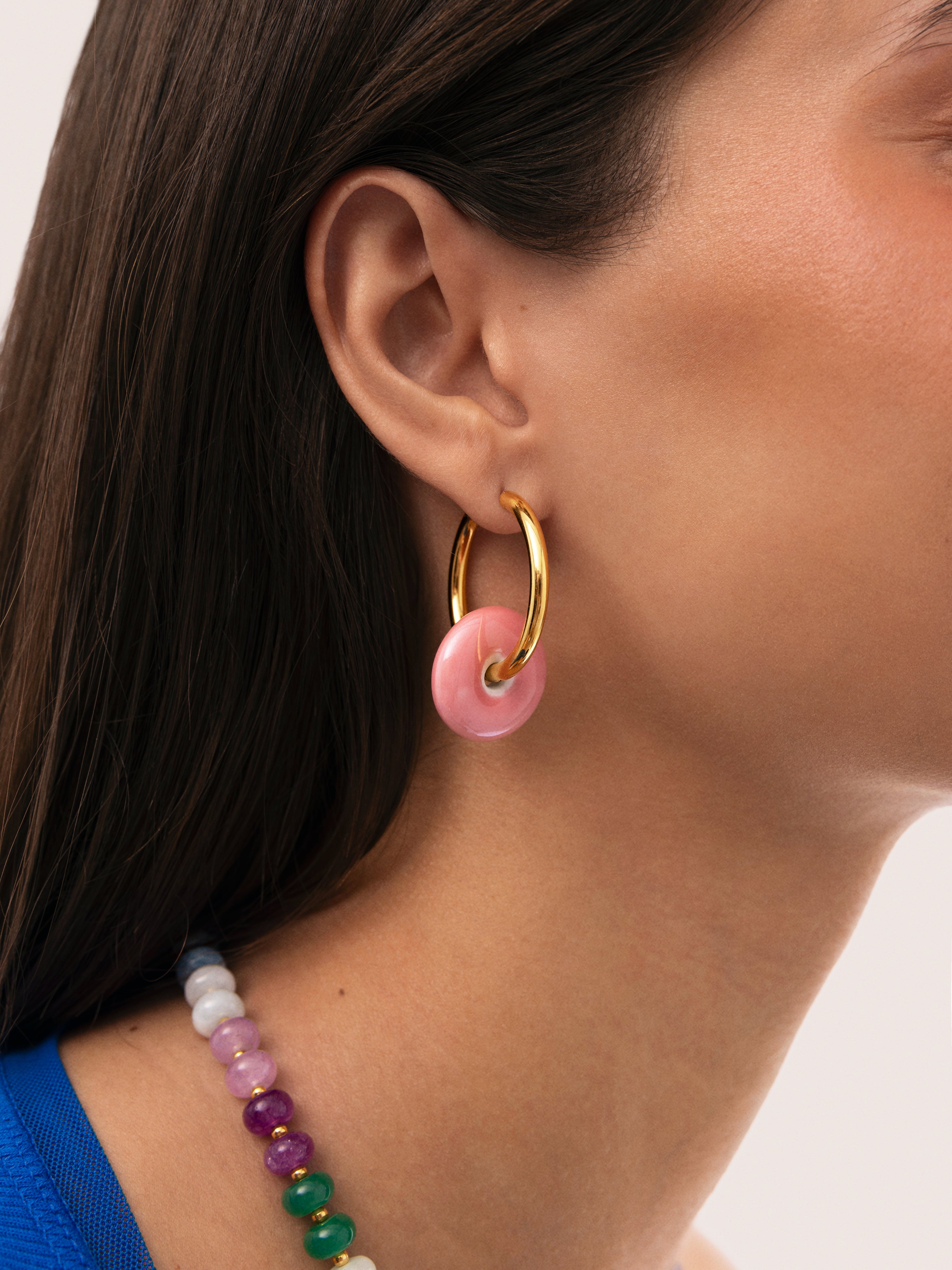 Boucles d'oreilles Anneau Carmen L Rosé Acier Plaqué Or