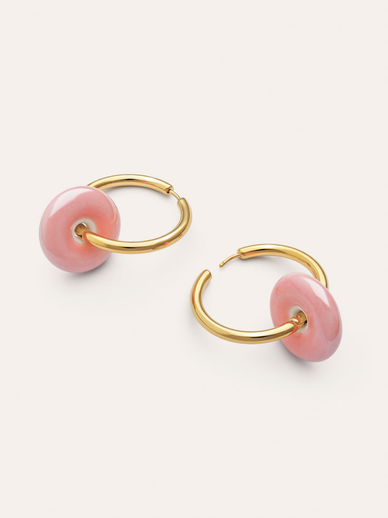 Boucles d'oreilles Anneau Carmen L Rosé Acier Plaqué Or