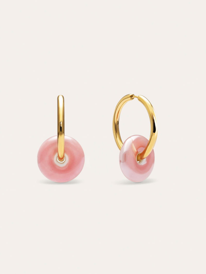 Boucles d'oreilles Anneau Carmen L Rosé Acier Plaqué Or